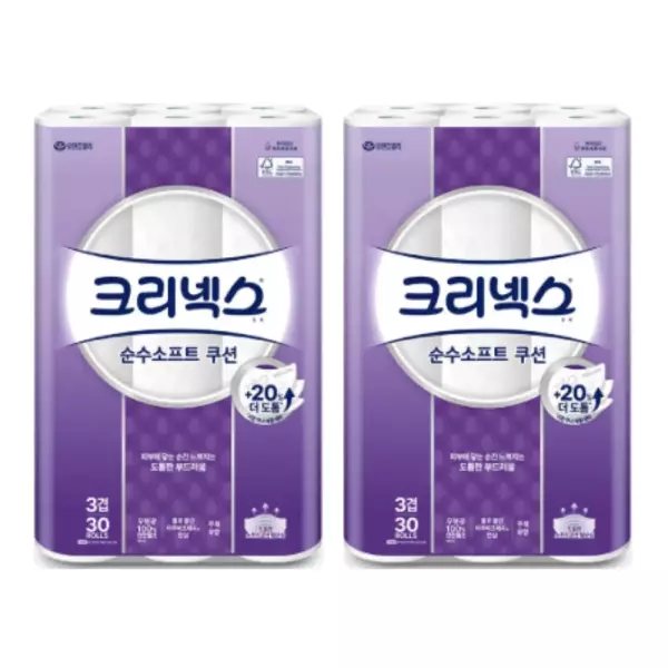 크리넥스 순수소프트 쿠션 25MX30롤X2팩