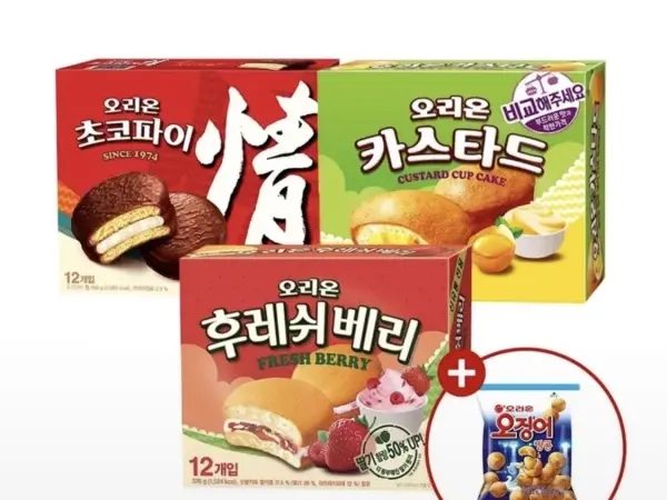 후레쉬베리12P+카스타드12P+초코파이12P+오땅
