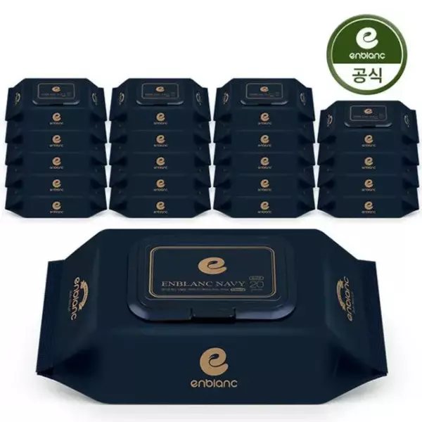 Amblanc Wet Wipes Navy 20 packs + Portable Cap-type 12 packs