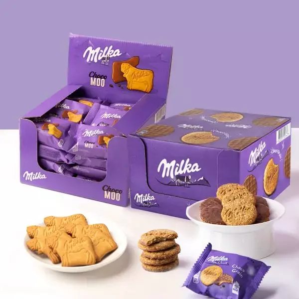 Milka Biscuits 2 Types, 2 Sets (Grain 42g × 24 pcs / Moo 40g × 24 pcs)