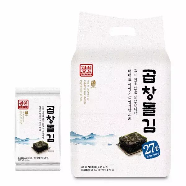 广川海苔 顶级肠状海苔 便当海苔 5g × 27包
