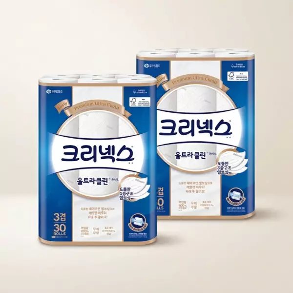 Kleenex 3-ply Ultra Clean 25m 30 rolls 2 packs