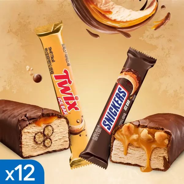 Twix/Snickers 冰棒 各6支 共12个装 冰淇淋
