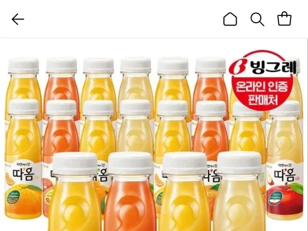 빙그레 따옴 주스 4종 20병