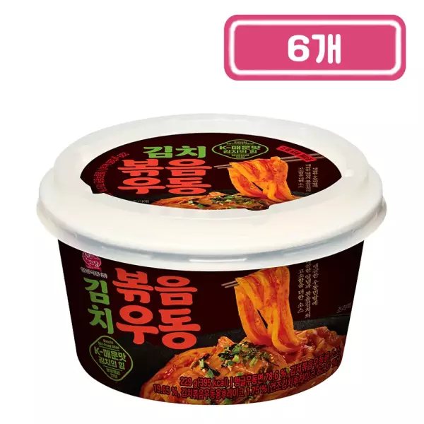 김치볶음우동큰컵 229g 6개