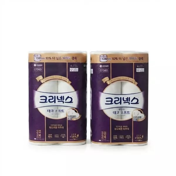크리넥스 3겹 데코&소프트 28M 48롤 경유