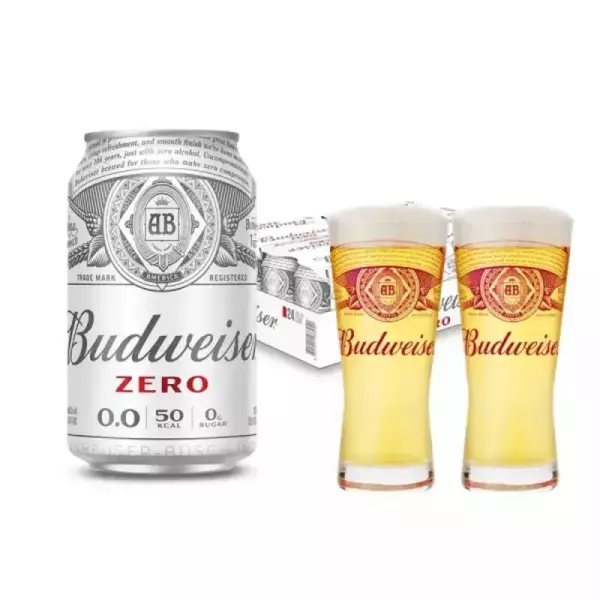 バドワイザー ゼロ 330ml 24缶 + 専用グラス2個