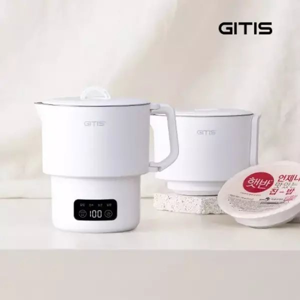 Gtis 全不锈钢 旅行用折叠电热水壶 便携式 奶粉 咖啡 迷你即食米饭 ....