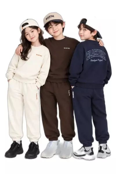 Fall Top & Bottom Set Black Yak Kids CP Jjuri Sweatshirt Set