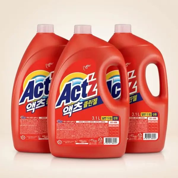 Acts Clean Gel Liquid Detergent (Dual-Use) 3.1L × 2 + 1 Extra