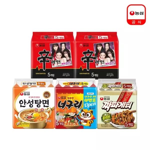 농심 신안너짜 25입(신라면10+안성탕면5+너구리5+짜파게티5)