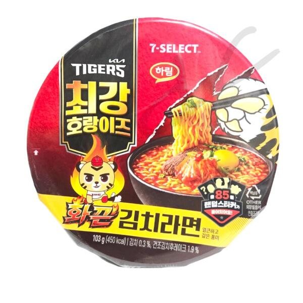 기아타이거즈) 화끈 김치라면 큰컵라면, 12개